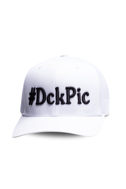 #DckPic Trucker Hat White w/ Black Font