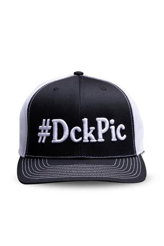 #DckPic Trucker Hat Black/White with White Font