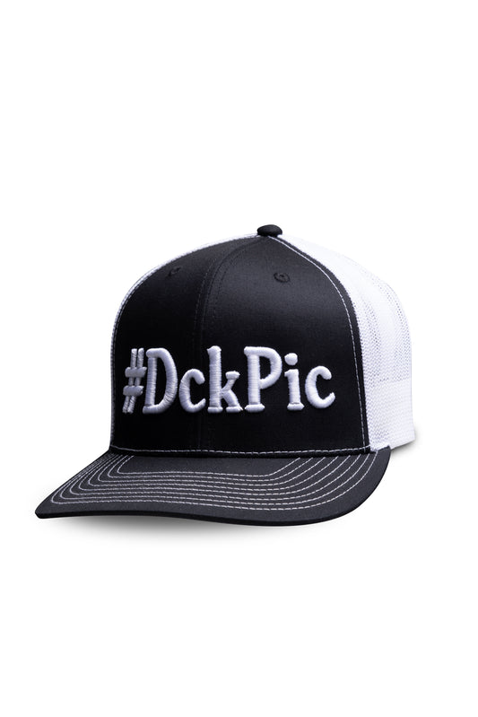 #DckPic Trucker Hat Black/White with White Font